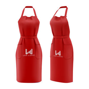 Tablier personnalisé en coton tissé de haute qualité, multi-poches, réutilisable, doux, pour usage quotidien, en denim lavé, léger et respirant - Product Image 4