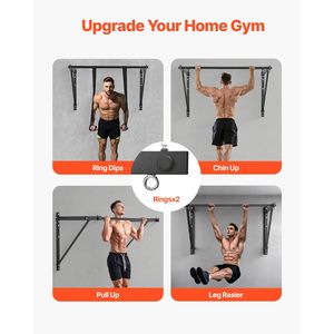 Barra per trazioni a parete da 50 cm di larghezza, in acciaio resistente, profondità regolabile 22-30 pollici, per allenamento parte superiore del corpo, con funzione orizzontale - Product Image 6