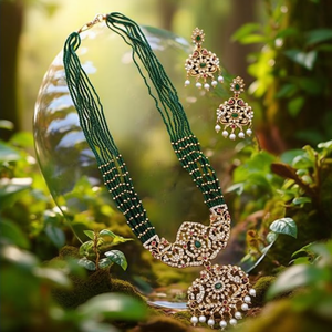 Ensemble de colliers longs élégants en perles de cristal, pierre Pota, perles autrichiennes, style religieux tendance pour mariage, pierre principale Agate -10575582GR - Product Image 3