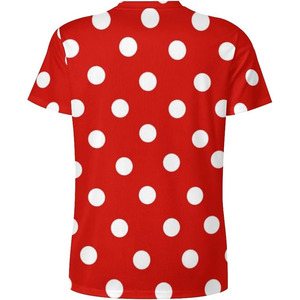 เสื้อยืดพิมพ์ลายจุดสีแดงผู้ชายลำลองแขนสั้นคอกลมแฟชั่นท็อป - Product Image 2