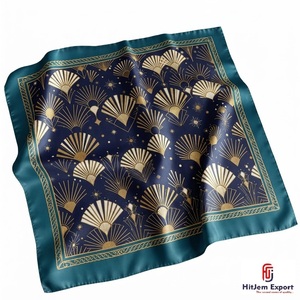 Custom Luxury <b>Silk</b> <b>Scarf</b> Printed Womens Lightweight Square Headscarf OEM ODM Manufacturer Taiwan Custom Fabric Products - Product Image 4