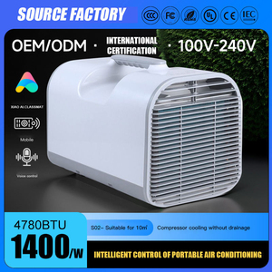 เครื่องปรับอากาศพกพาแบบไฟฟ้า ระบบทำความเย็น 4777 BTU/h 1400W วัสดุพลาสติก สำหรับใช้ในบ้าน พร้อมรีโมทคอนโทรลและควบคุมผ่านแอป - Product Image 4