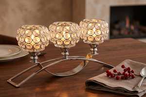 Candelabro de Metal de Lujo Personalizado con 3 Cabezas, Dorado y Plateado, para Velas de Té, Centro de Mesa para Bodas - Product Image 2