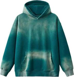 เสื้อฮู้ดดี้โอเวอร์ไซส์ผ้าเฟรนช์เทอร์รี่ปักลายมัดย้อมแบบดิสเทรสสั่งทำพิเศษรุ่นใหม่ล่าสุด ผลิตจากผ้าฝ้ายออร์แกนิค 100% สำหรับผู้ชาย - Product Image 4