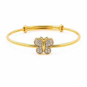Brazalete de Mariposa en Oro de 18 Quilates con Circonita Cúbica, Joyería Elegante de Alto Brillo para Mujer, Uso Diario, Regalo para Fiestas y Bodas - Product Image 3
