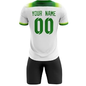 Uniforme de Fútbol de Invierno Personalizado con Estampado por Transferencia de Calor en Blanco, Rojo y Negro, Jersey Deportivo Profesional Transpirable de Manga Corta 100% Poliéster - Product Image 3