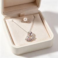 Collier pendentif élégant en argent sterling 925 pour femme avec breloque sertie de zircons tendance