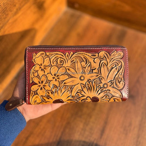 กระเป๋าสตางค์แบบตะวันตกทำด้วยมือทำมือใหม่สำหรับผู้หญิงที่ใส่บัตรเครดิตหนังแท้คุณภาพสูงและกระเป๋าสตางค์โทรศัพท์ - Product Image 3