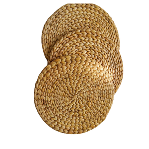 Mediterranean Seagrass Placemats <b>Round</b> Woven Straw <b>Table</b> <b>Mats</b> Natural Wicker Chargers for Coastal Living Decor - Product Image 2