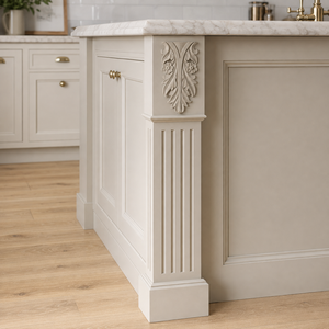 Aplique Decorativo de Madera Maciza de Caucho con Grabado Floral de Acanthus para Gabinetes de Cocina e Islas - Product Image 4