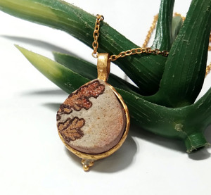 Colgante de Ágata Dendrítica Natural con Engaste de Plata de Ley 925, Bañado en Plata, Forma de Pera, Estilo Bohemia, Unisex - Product Image 3