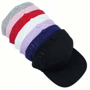 Gorra de golf personalizada de 7 paneles con malla perforada a láser, gorra deportiva de béisbol con cuerda y cierre a presión, estilo urbano unisex común con visera plana - Product Image 6