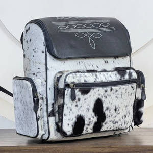 Wholesale Handmade Genuine Cowhide Leather 2026 with <b>Boot</b> Stitch Backpack Purse Tooled Flap Women Travel School Fashion Backpack - Product Image 3