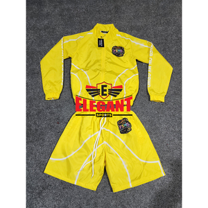 Windbreaker Nylon Shorts set <b>tracksuits</b> for men mesh lining Summer 2-Piece Nylon jacket shorts windbreaker <b>tracksuits</b> for men - Product Image 1