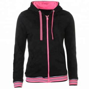 Women's Pink Solid Breathable Casual Full <b>Zip</b> <b>Hooded</b> Sweatshirt Regular Fit Knitted Cotton Autumn Wear Custom Logo - Product Image 3