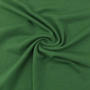 Tissu jersey tricoté vert de qualité supérieure, poids moyen, extensible, style uni, en coton - Product Image 1