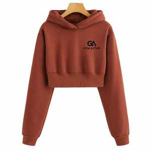 <b>Gym</b> Active Cropped Hooded <b>Sweatshirt</b> Unisex French Terry Cotton Zip Casual Winter Wear Back Logo 340g Oversized Fit - Product Image 1