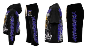 YOURBRAND Studios Tracksuit Set Black Hoodie <b>T</b>-<b>Shirt</b> Pants Shorts <b>Skull</b> Print 2024 Streetwear Unisex Adult Full Length Loose Fit - Product Image 5