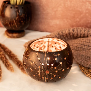 Hand Carved <b>Coconut</b> Shell Tea Light Lantern <b>Coconut</b> <b>Candle</b> Holder for Table Decor & Gift from Vietnam Factory - Product Image 3