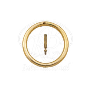 Anillo Nasal de Latón con Llave de Bloqueo Reutilizable de 2-1/2 Pulgadas x 5/16 Pulgadas para Control de Ganado Veterinario - Product Image 1