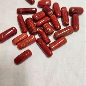 พลอยปะการังสีแดงธรรมชาติจากอิตาลี รูปทรงวงรี พลอยเม็ดเดี่ยวสำหรับทำเครื่องประดับแหวน - Product Image 1