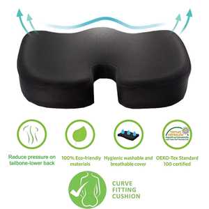 Cojín Ergonómico Portátil de Espuma Viscoelástica para Coxis, Almohada Ortopédica para el Dolor de Espalda y Ciática, para Sillas de Oficina y Automóviles - Product Image 4