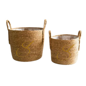 Cesta de mimbre tejida a mano: maceta y contenedor de almacenamiento estilo bohemio - Product Image 2