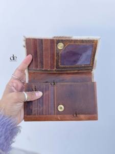 Nouveau concepteur de fourrure de vachette en cuir pochette sac à main pochette portefeuille brun Offre Spéciale cheveux sur cacher fourrure cuir portefeuille cadeau pour les femmes - Product Image 3