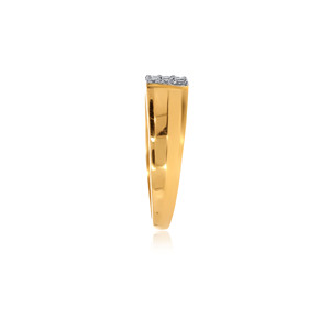Premium 18K Yellow Gold Square Diamond Cluster <b>Ring</b> for <b>Men</b> Luxury Round Brilliant Diamond Statement Wedding Band Fine Jewelry - Product Image 4
