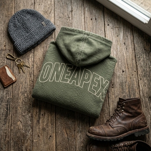 Sudadera con Capucha Extra Grande para Hombre, Color Verde Oliva, con Logotipo en la Espalda, Estilo Urbano - Product Image 5