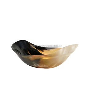 Tazón para ensalada y frutas de cuerno de búfalo orgánico natural real, hecho a mano, impermeable, diseño moderno con forma natural, HANNAN HANDICRAFT - Product Image 3