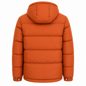 Men's Hooded Puffer Jacket Plain Dyed Custom Design Winter Quilted <b>Padded</b> Breathable <b>Waterproof</b> Outerwear - Product Image 3