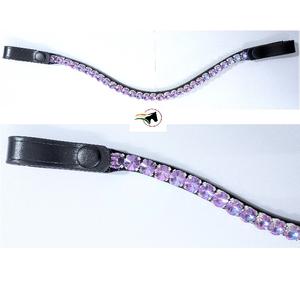 Accessoires de luxe pour bridon de cheval, mèche de tête en cristal Rivoli 10 mm, bouton-pression à changement rapide, équipement équestre en cuir de haute qualité - Product Image 1