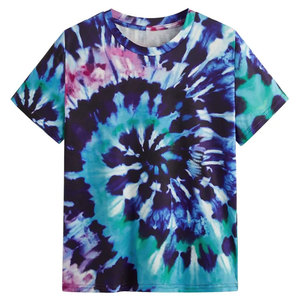 Men's <b>Tie</b>-Dye Short Sleeve T-Shirt O-Neck Casual Fit Regular Length <b>Knitted</b> Fabric Patterned Design - Product Image 1