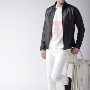 <b>Smart</b> <b>Men</b> Leather <b>Jacket</b> with Premium Front Zip Style Eco-Friendly & Breathable <b>for</b> Casual Winter Collection - Product Image 2