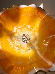 Bol de service en résine fait main, style indien tendance, peint à la main en forme de fleur, ensemble de vaisselle écologique décorative pour salade - Product Image 6