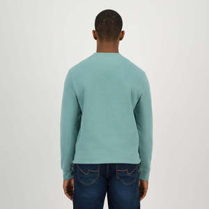 Pull décontracté tricoté pour homme, bleu clair, col rond, doublé, 100 % coton écologique, manches longues, coupe classique, pour l'automne - Product Image 5
