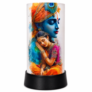 Radha Krishna LED <b>Night</b> Lamp Acrylic Spiritual Table <b>Light</b> USB Touch Decorative Bedside Janmashtami Diwali Gift Home Temple - Product Image 1