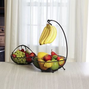 Cesta de Frutas Metálica de Estilo Vintage que Realza el Encanto de la Cocina del Hogar con Práctica Organización de Frutas - Product Image 4