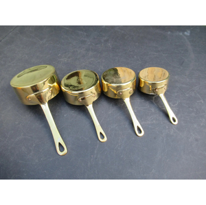 Handmade Tabletop Kitchenware <b>Measuring</b> Cups And <b>Spoon</b> Set 4 Piece Set Gold Color Plated With Brass Material Made Long Handle - Product Image 1