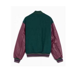 Veste de sport universitaire pour homme de haute qualité, 100% laine avec manches en cuir, col montant, vêtement d'hiver fin, nouveau style - Product Image 2