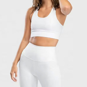 High for Workouts <b>Racerback</b> Sports <b>Bra</b> Square Neck Leopard Animal Print Seamless High Support Yoga Fitness Breathable Front - Product Image 5