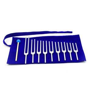Ensemble de diapasons (9 pièces) (174Hz-963Hz) avec marteau en silicone et sac en velours, diapasons médicaux en aluminium pour la thérapie, certifiés CE par Grip Surgical - Product Image 2