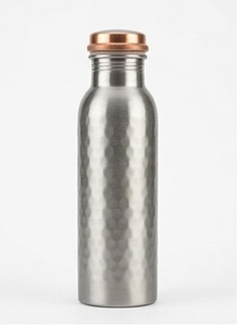 Botella de Agua de Cobre con Textura Martillada, Portátil, para Viajes, Diseño Moderno - Product Image 4