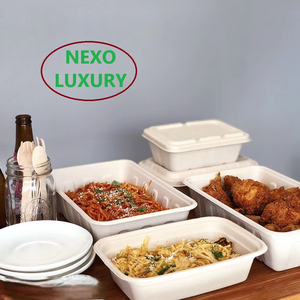 Contenant alimentaire jetable écologique en canne à sucre de 16 oz, 100 % biodégradable, avec couvercle anti-fuite, pour fêtes, exportation - Product Image 4