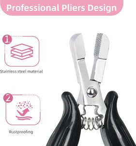 Alicates para extensiones de cabello de acero inoxidable de 5.5 pulgadas, herramienta manual para instalar y remover enlaces de queratina. - Product Image 5