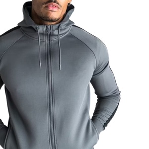 Wholesale Solid Spring Printed Breathable Sweat-Wicking 2 Piece Training Wear Set Chin Guard Hood Zip Lightweight Gym Workout - Product Image 4