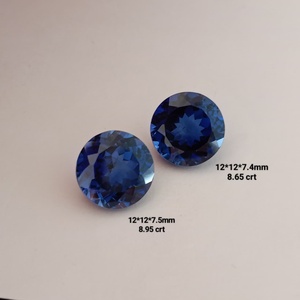 Zafiro Azul de Alta Calidad, Corte Redondo, Gema Suelta, Creado en Laboratorio, Claridad Brillante, para Joyería Fina, Venta al Por Mayor - Product Image 1