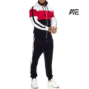 Ensemble de survêtement pour homme en polyester, color block, personnalisé, uniforme sportif scolaire, sweat à capuche et pantalon de jogging, pour le jour du match et l'entraînement, vente en gros, fabrication - Product Image 1