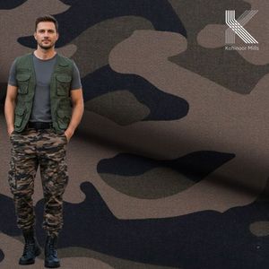 Pantalones Cargo de Camuflaje Personalizados OEM para Hombre, 230 g/m², Algodón y Elastano, Estampado Reactivo, Pantalones de Sarga, Ropa al por Mayor de Fábrica - Product Image 2